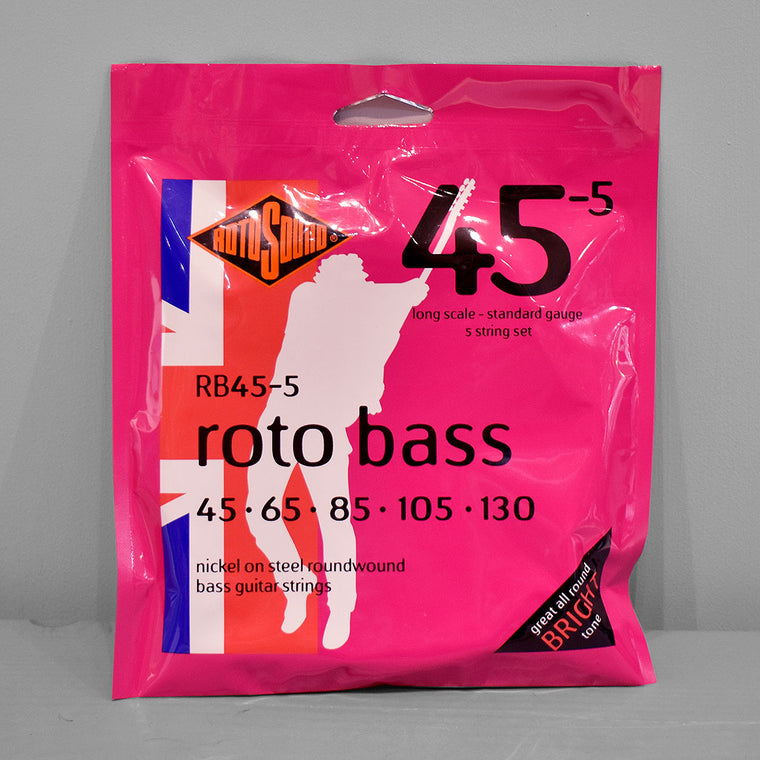 RotoSound Roto Bass RB45-5 Long Scale Standard Gauge 5 String 45-130