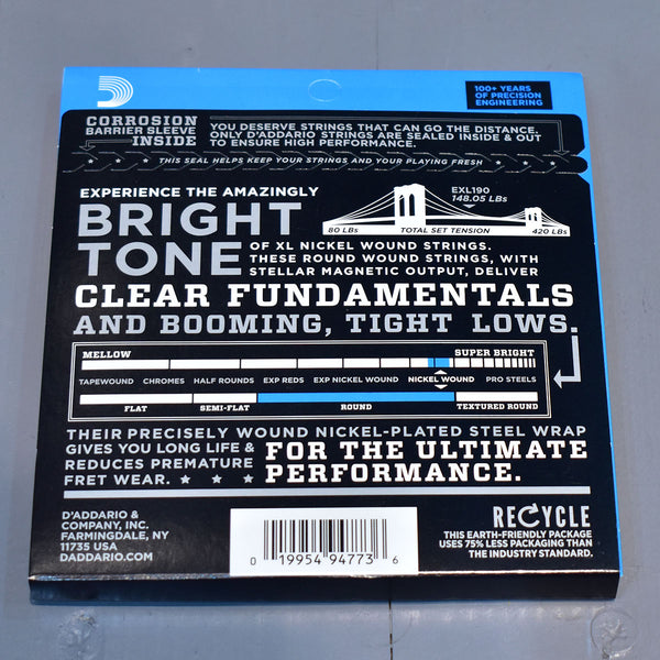 D'Addario EXL190 40100 Custom Light Bass Guitar Strings Long Scale