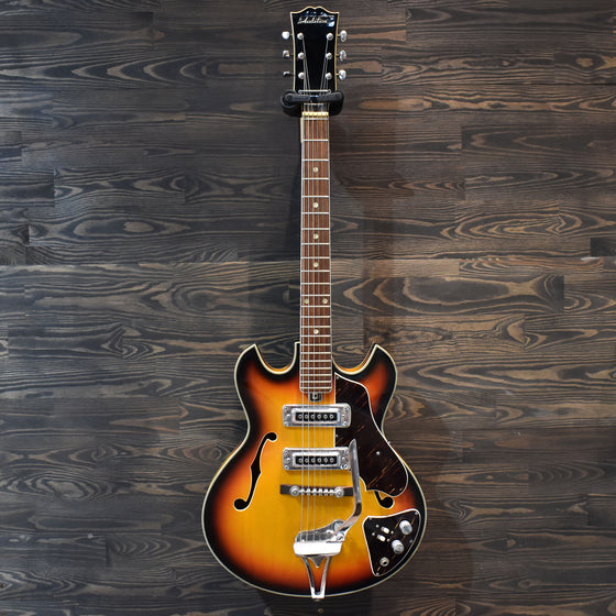 Audition Tiesco Semi Hollow 3-Tone-Sunburst Electric Guitar w/Gig Bag