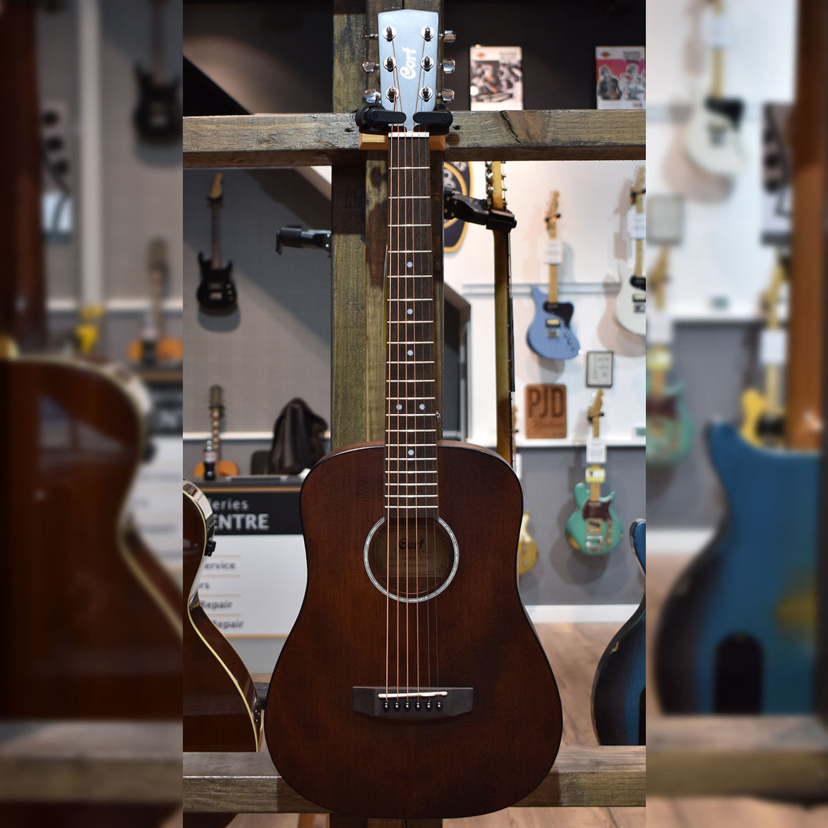 Cort AD Mini Open Pore Mahogany Acoustic Guitar w/Gig Bag