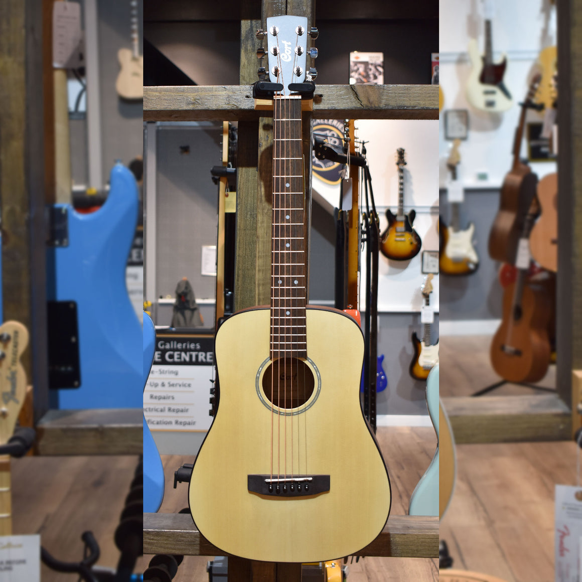 Cort AD Mini Open Pore Natural Acoustic Guitar w/Gig Bag
