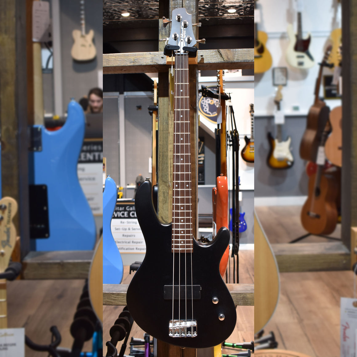 Cort Action Bass Junior Open Pore Black