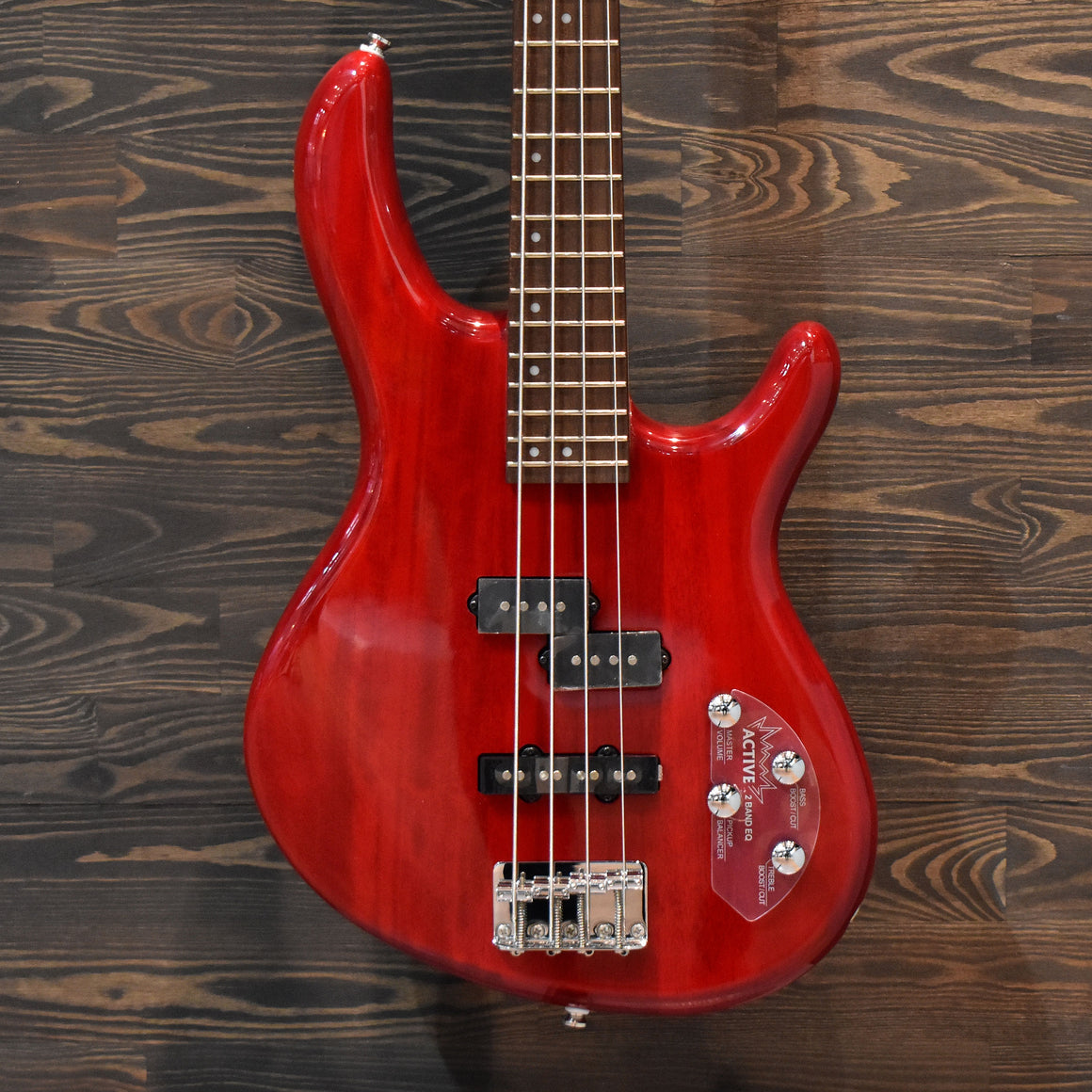 Cort Action Bass Plus Trans Red Electric Bass Guitar