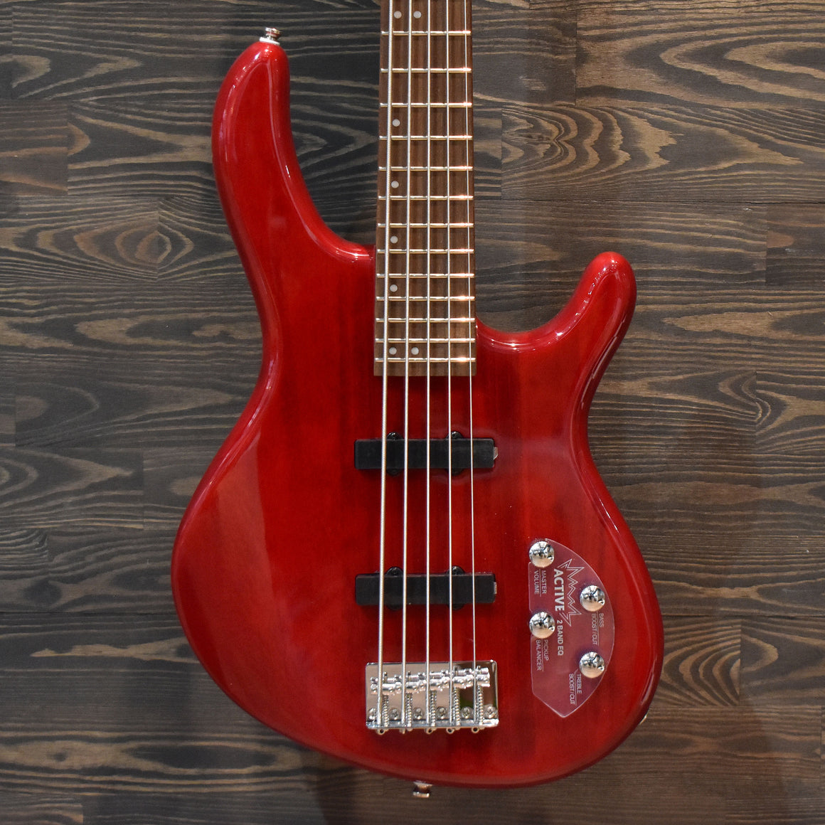 Cort Action Bass V Plus Trans Red Electric Bass Guitar