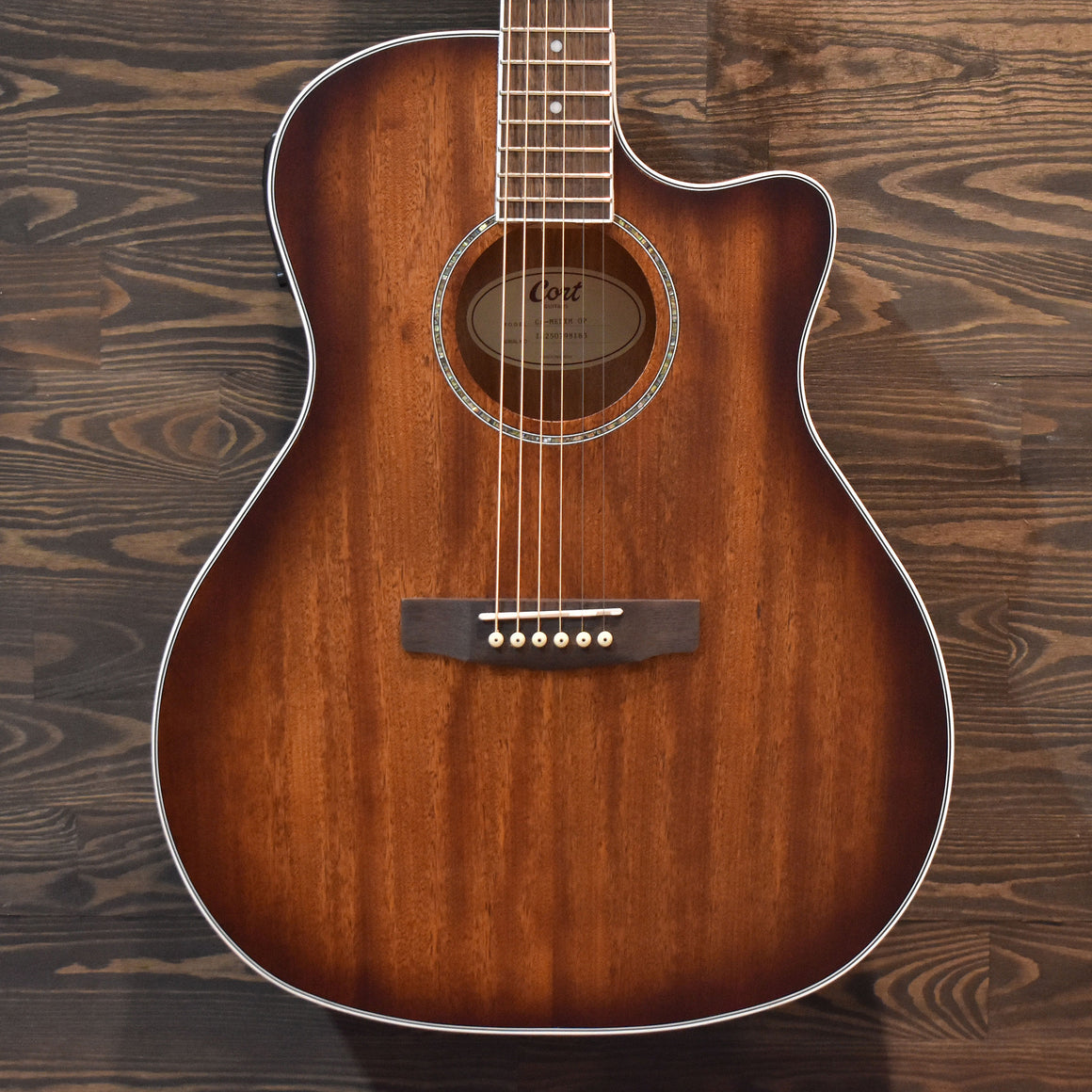 Cort GA-MEDX Mahogany Electro-Acoustic Guitar Open Pore