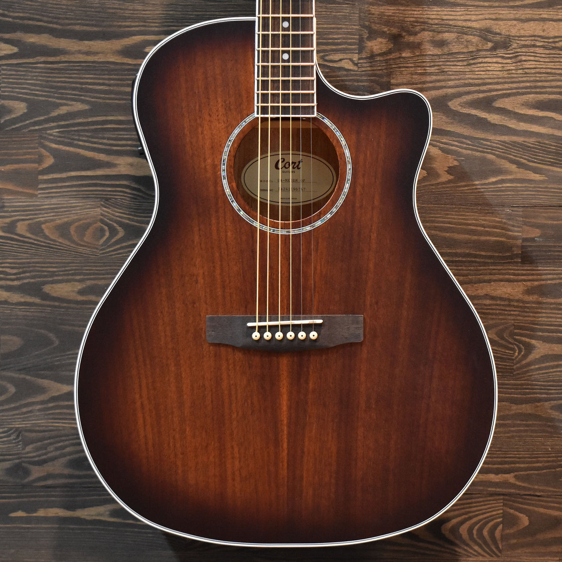 Cort GA-MEDX Mahogany Acoustic Guitar Open Pore