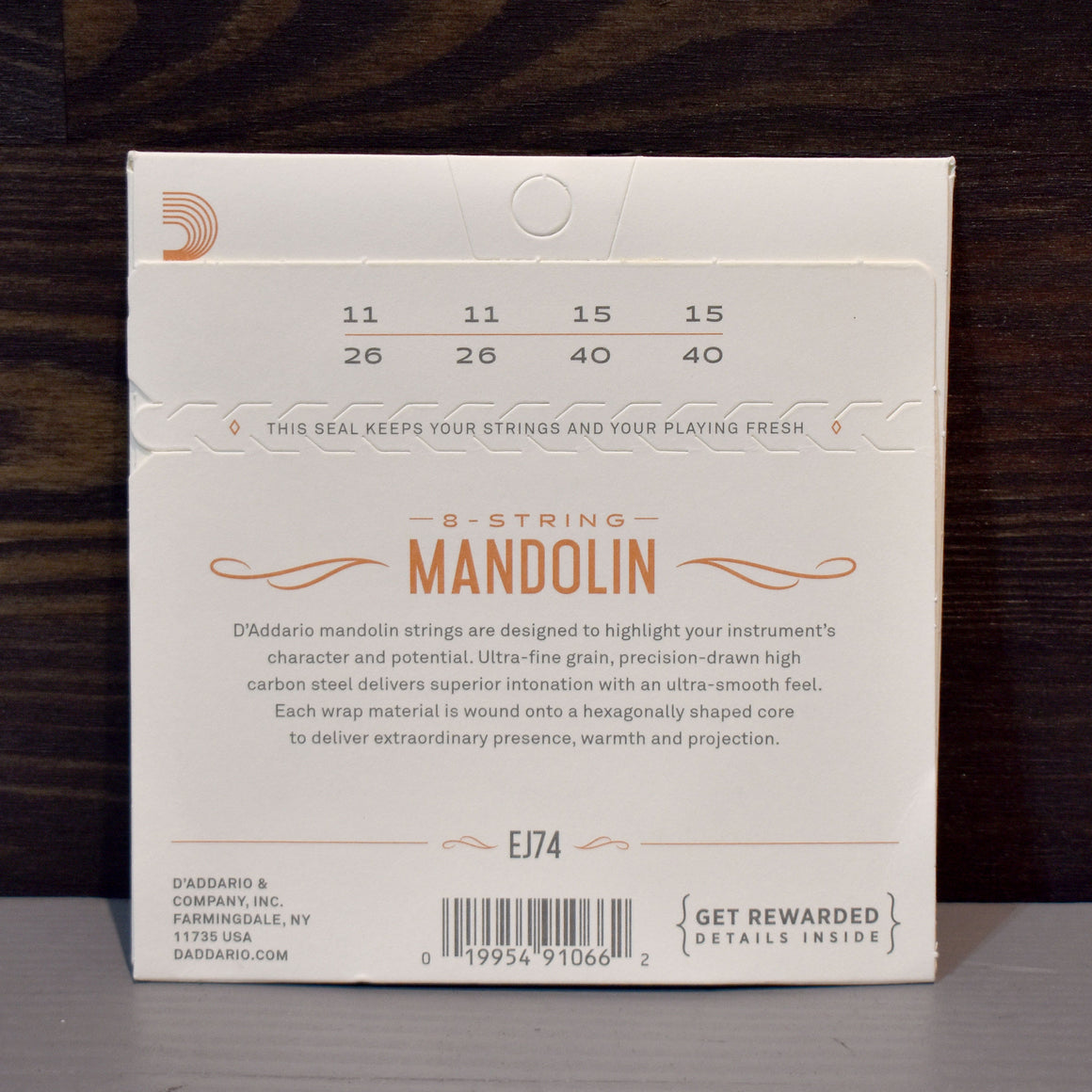 D'Addario 8-String Mandolin Phosphor Bronze Strings EJ74
