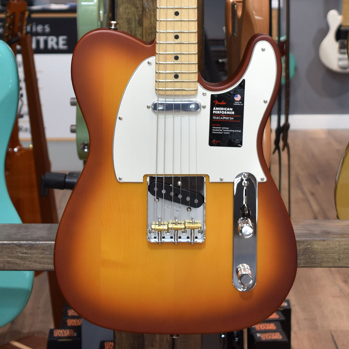 Fender 70th Anniversary Limited Edition American Performer Timber Telecaster Honeyburst Electric Guitar W/Gig Bag