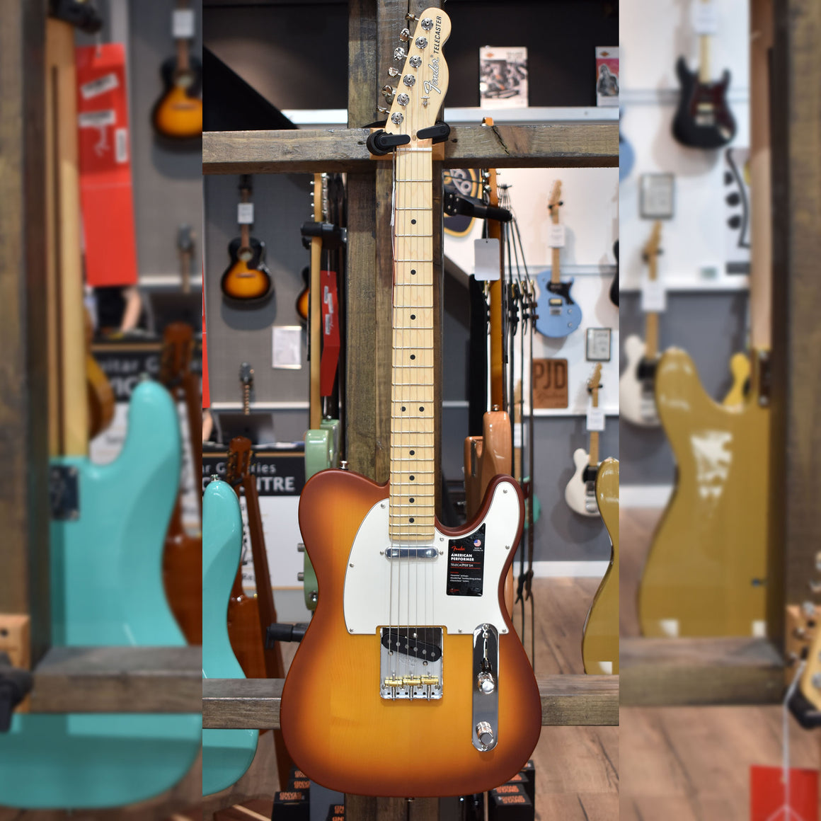 Fender 70th Anniversary Limited Edition American Performer Timber Telecaster Honeyburst Electric Guitar W/Gig Bag