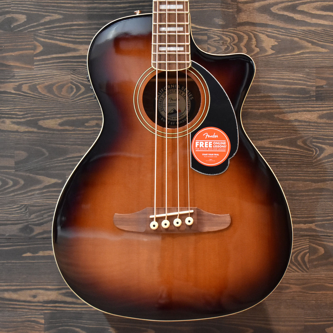 Fender Kingman Electro-Acoustic Bass Guitar Shaded Edge Burst