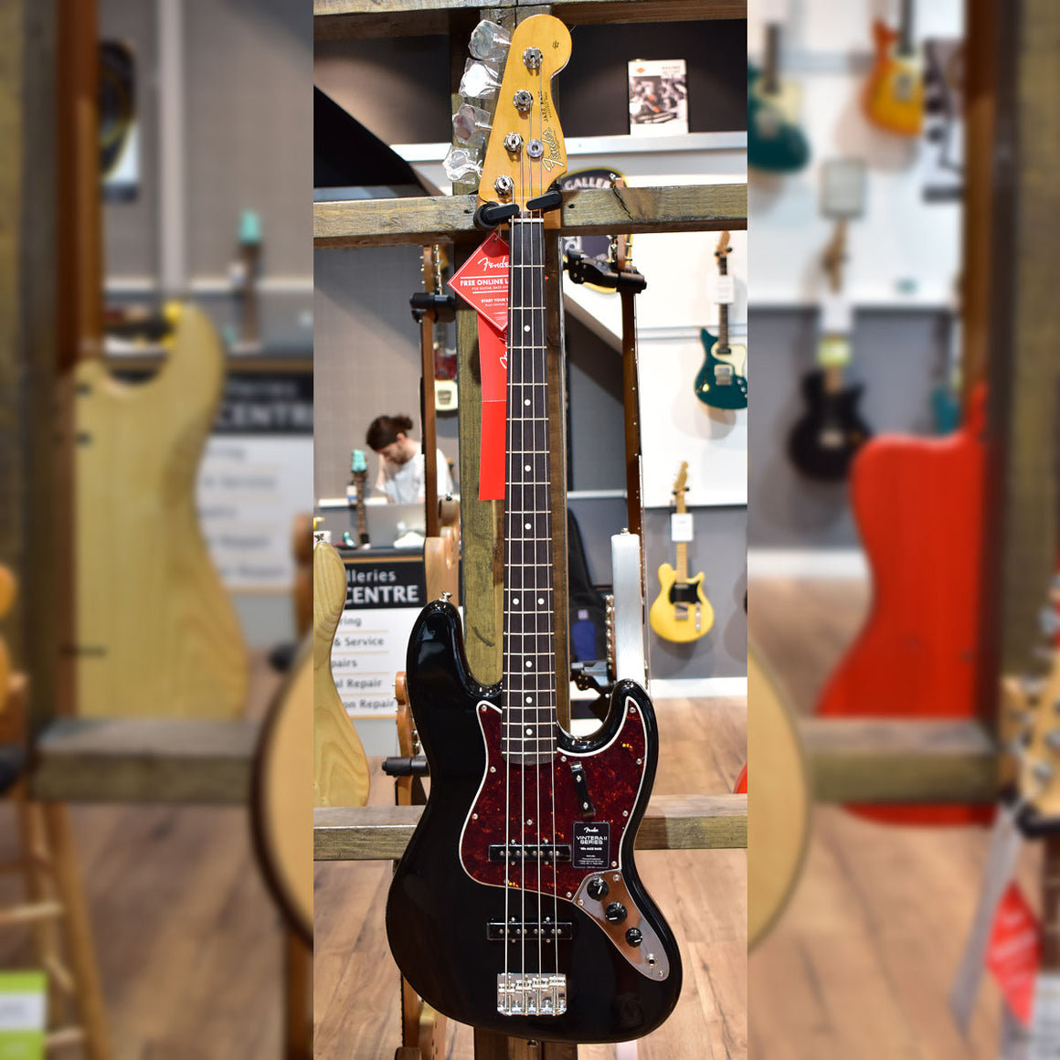 Fender Vintera II 60s Jazz Bass Black Electric Bass Guitar w/Gig Bag (B-Stock)