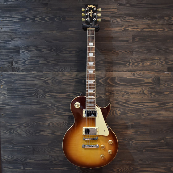 Vintage V100IT Flamed Iced Tea Electric Guitar