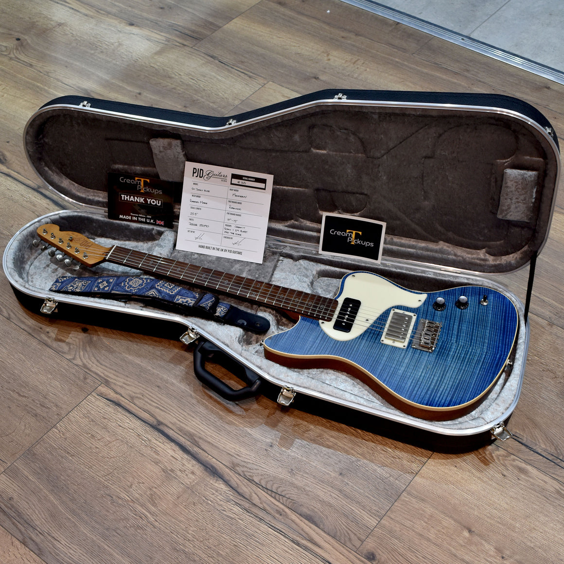 PJD St John Elite Royal Blue Burst Electric Guitar W/Hard Case (Pre-Owned)