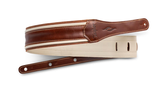 Taylor Guitar Strap Element 2.5" Leather - Brown/Cream