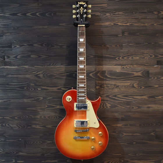Vintage V100CS Flame Cherry Sunburst Electric Guitar