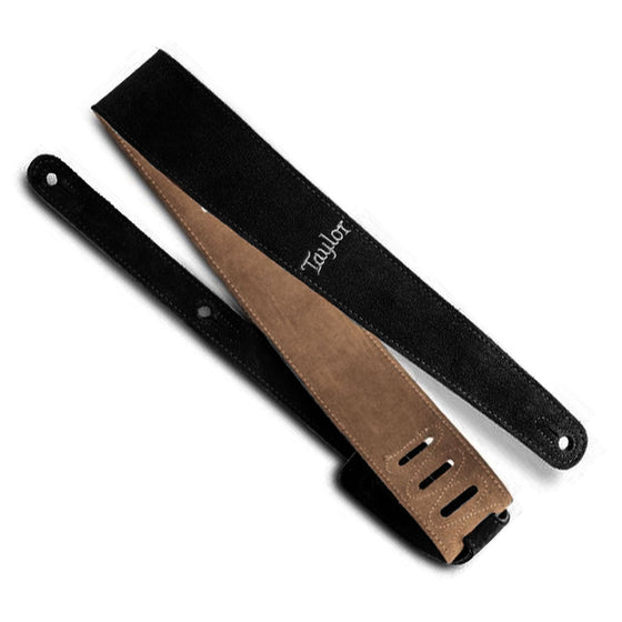 Taylor Guitar Strap Embroidered Suede 2.5" - Black