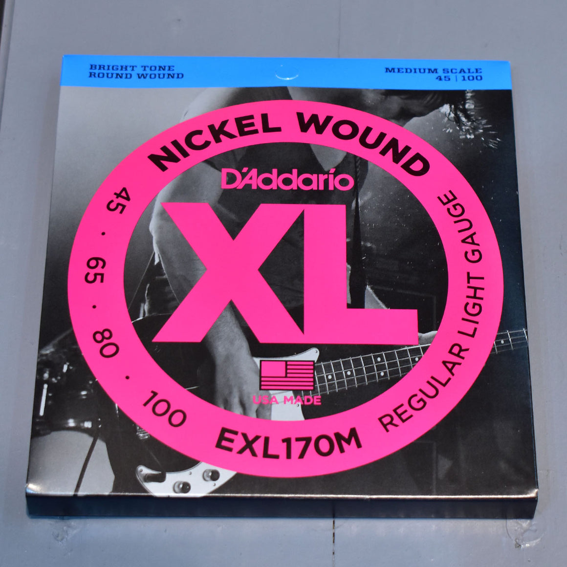 D'Addario EXL170M 45-100 Regular Light Bass Guitar Strings - Medium Scale