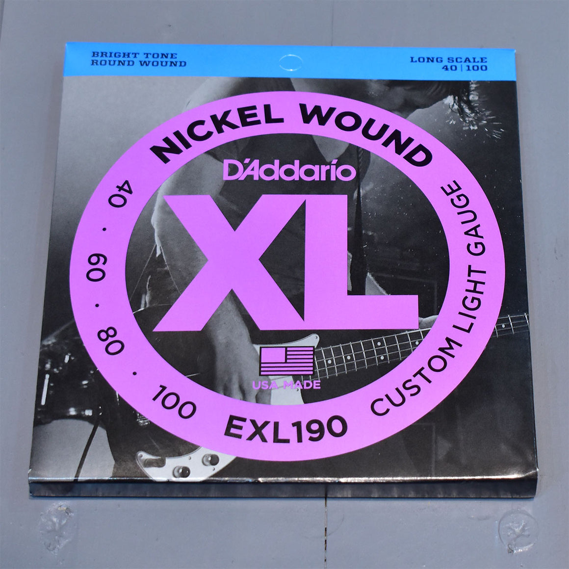 D'Addario EXL190 40-100 Custom Light Bass Guitar Strings - Long Scale