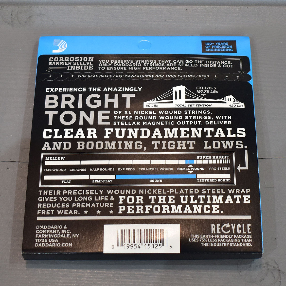 D'Addario Nickel Wound 5 String Bass Strings
