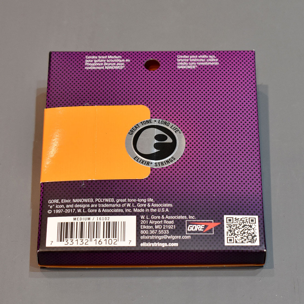Elixir 13-56 Phosphor Bronze Nanoweb Coated Custom Light Acoustic Guitar Strings