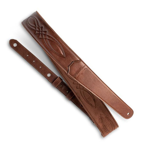 Taylor Guitar Strap Vegan Leather 2" - Medium Brown w/Stitching