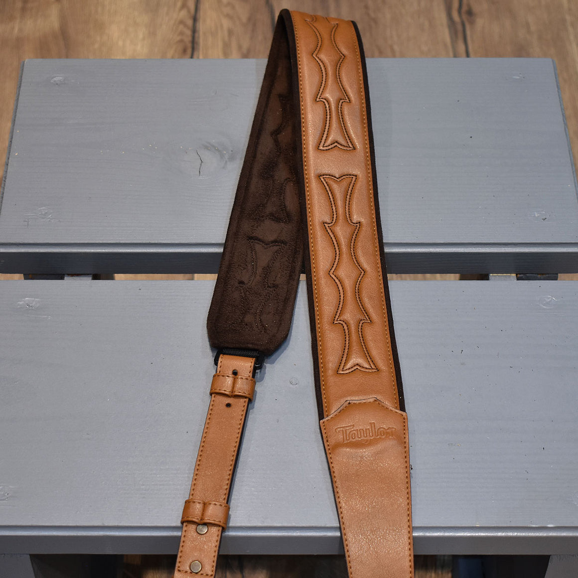 Taylor Guitar Strap Vegan Leather 2.5" - Tan w/Stitching